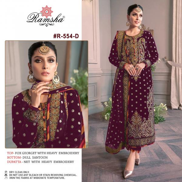 Ramsha R 554 Nx Georgette Designer Pakistani Suit Collection